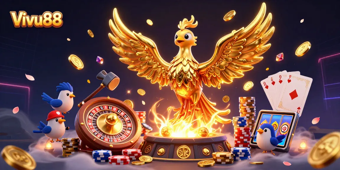 Experience thrilling wins at Vivu88 with golden phoenix and vibrant casino action.