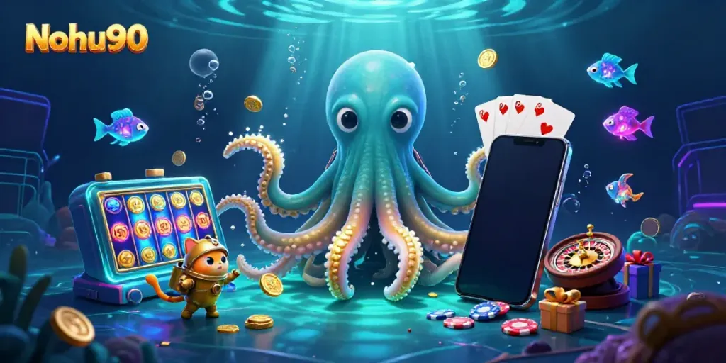 Experience the excitement of Nohu90 with a vibrant casino-themed underwater adventure.