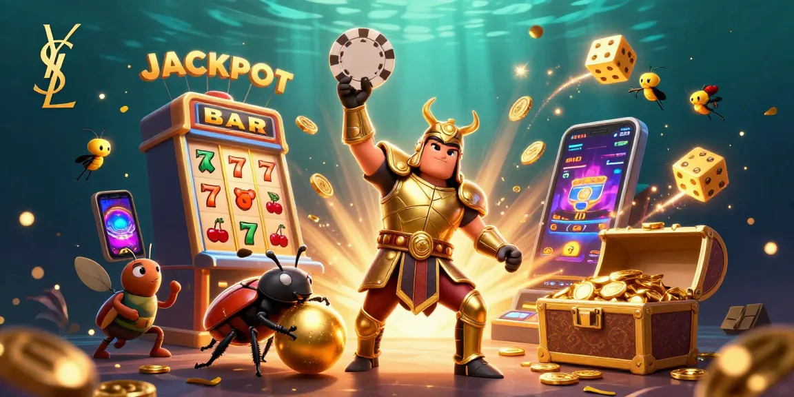 Win big with ysl in this lively 3D illustration featuring a beetle jackpot scene.
