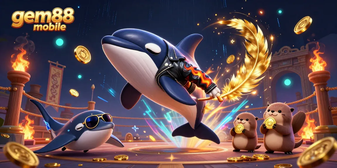 Experience thrilling action at gem88 mobile with vibrant cartoon characters and casino elements