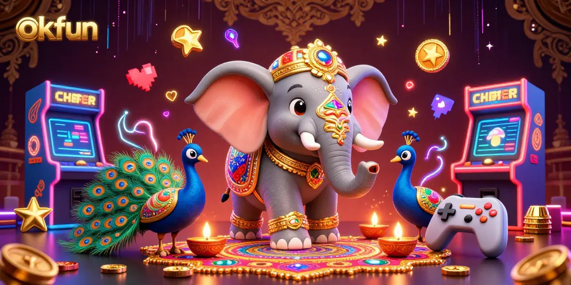 Experience vibrant excitement with okfun gaming illustrations featuring a colorful casino atmosphere.